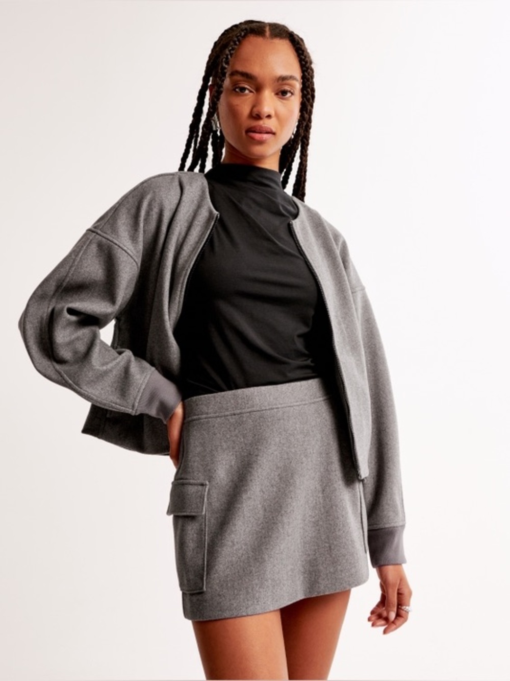 Abercrombie Cargo Fleece Mini Skirt XL nwt